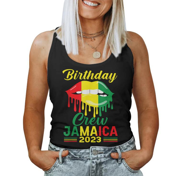 Birthday Crew Jamaica 2023 Girl Party Outfit Matching Lips Women Tank Top