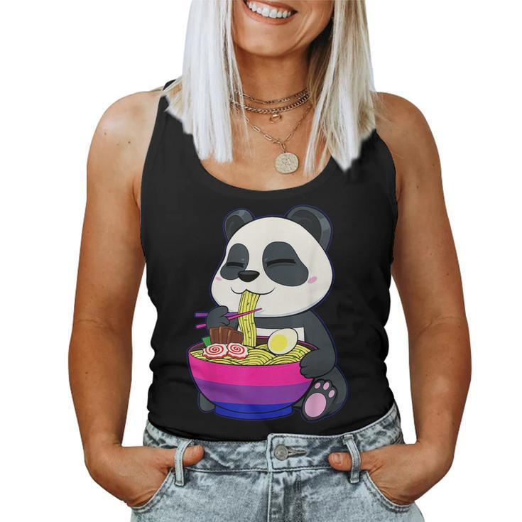 Bisexual Panda Eating Ramen Lgbt-Q Cute Subtle Bi Pride Flag Women Tank Top