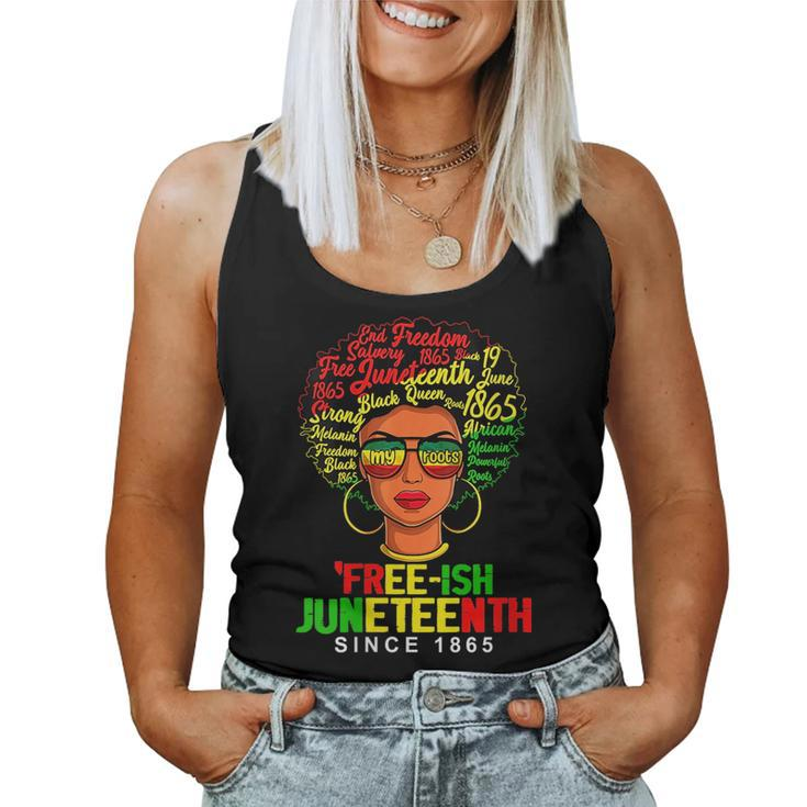 Black Women Afro Freeish Since 1865 Junenth Black History Women Tank Top Basic Casual Daily Weekend Graphic