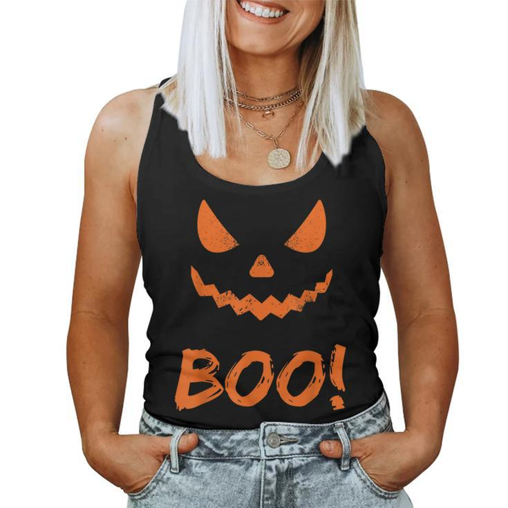 Boo Halloween Spooky Scary Pumpkin Pumpkins October Fall Halloween Women Tank Top