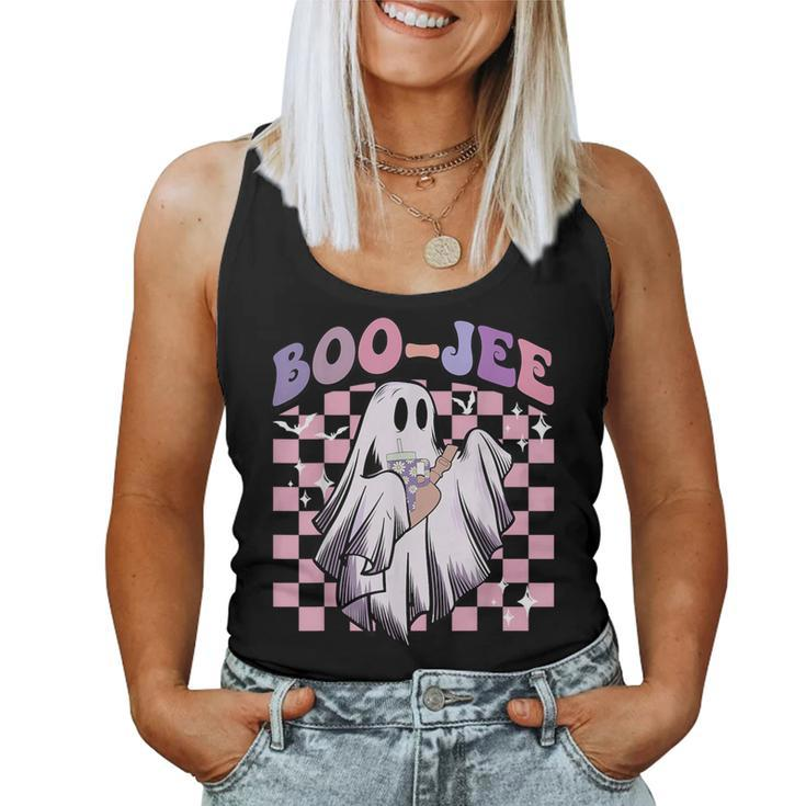 Boo Jee Ghost Groovy Happy Halloween Spooky Season Women Tank Top