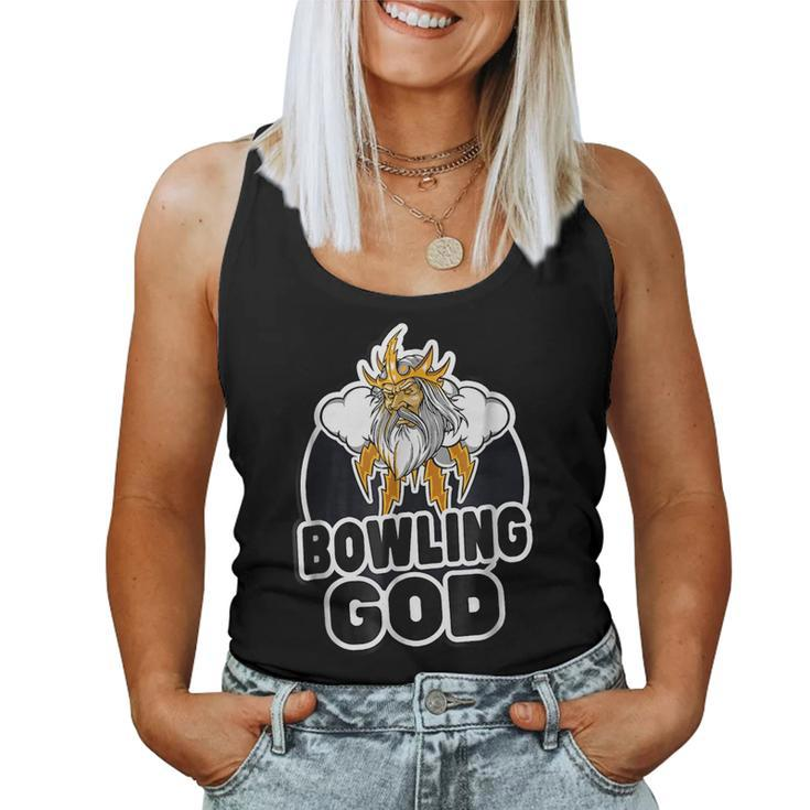 Bowling God Retro Ball Party Graphic Bowlers Bowling Women Tank Top