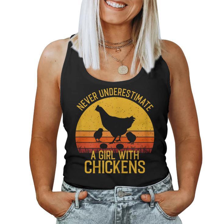 Chicken Never Underestimate A Girl With Chickens Women Tank Top