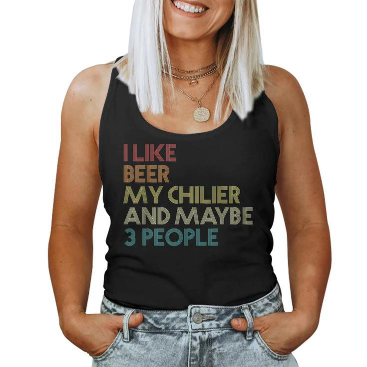 Chilier Dog Owner Beer Lover Quote Vintage Retro Women Tank Top