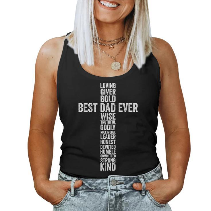 Christian Best Dad Ever Religious Blessed Daddy Fathers Day  Women Tank Top Basic Casual Daily Weekend Graphic