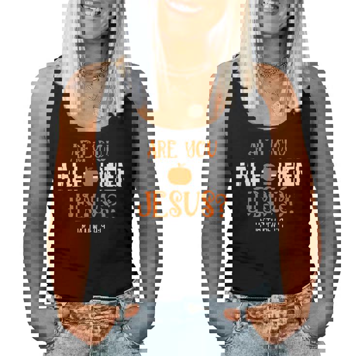 Christian Pumpkin Lover Are You Falloween Jesus Halloween Halloween Women Tank Top