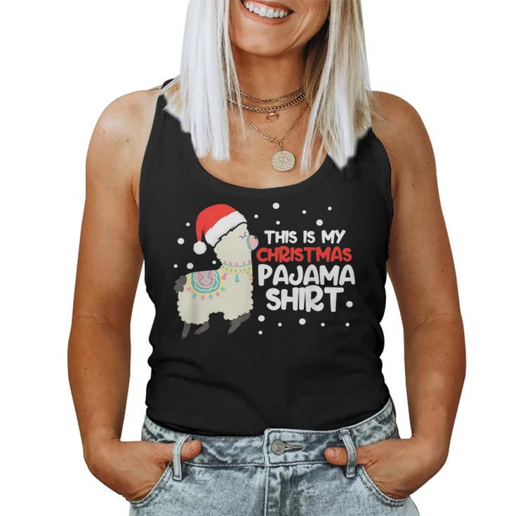 This Is My Christmas Pajama Llama Cute Xmas Party Women Tank Top