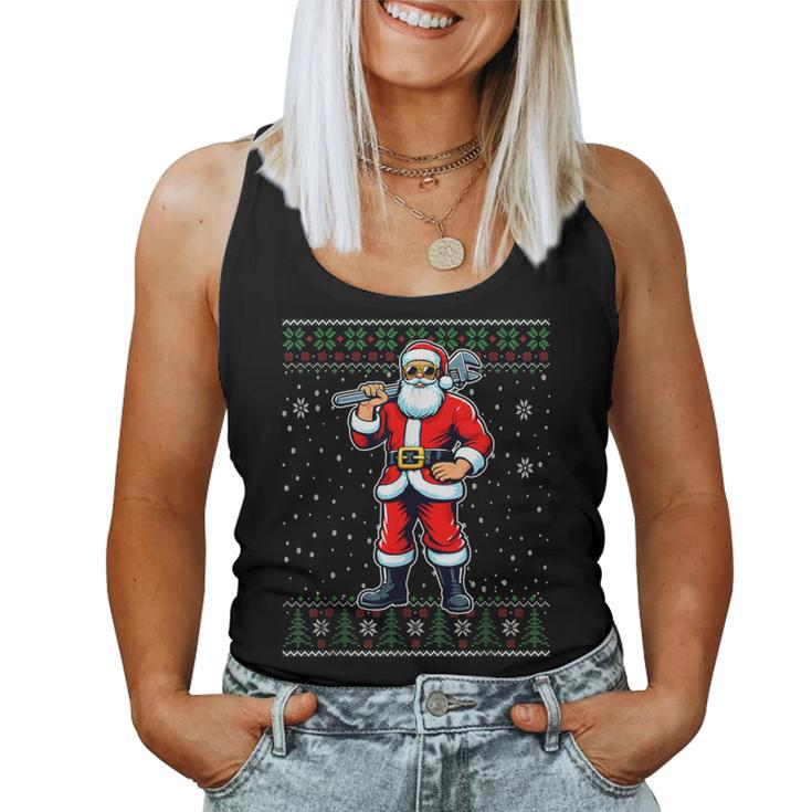 Christmas Santa Plumber Ugly Christmas Sweater Women Tank Top