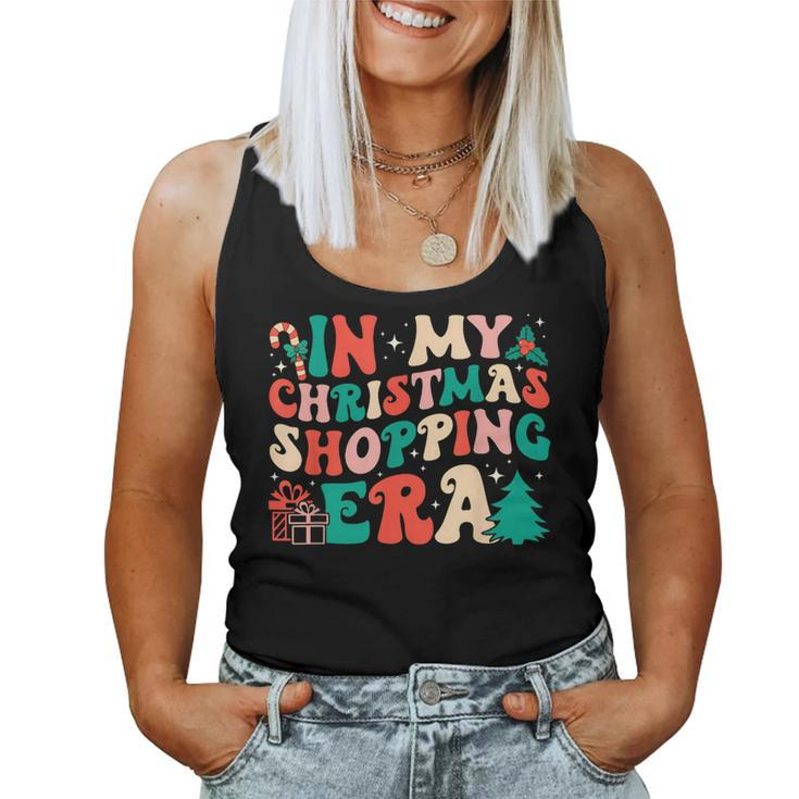 In My Christmas Shopping Era Xmas Groovy Retro Holiday Women Tank Top