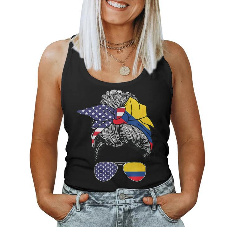 Colombian Girl Usa Heritage American Colombia Flag Women Tank Top