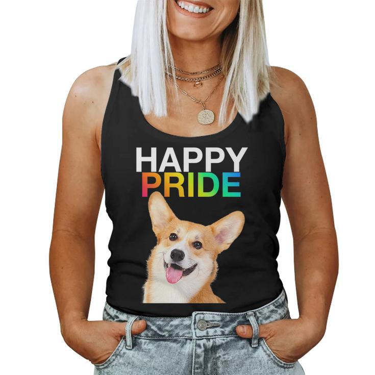 Corgi Dog Puppy Pup Gay Pride Lgbtq Rainbow Queer Lesbian Women Tank Top