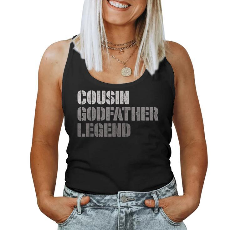 Cousin Godfather Legend | Godson Goddaughter | Godparent  Women Tank Top Basic Casual Daily Weekend Graphic