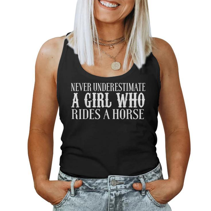 Cowgirl Never Underestimate A Girl Who Rides A Horse Women Tank Top