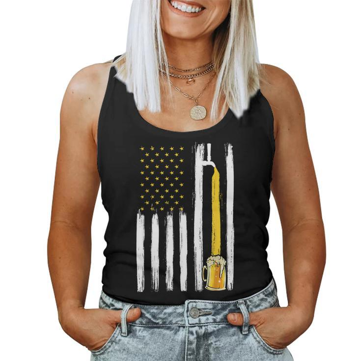 Craft Beer American Flag Usa 4Th Of July Brewery America Women Tank Top