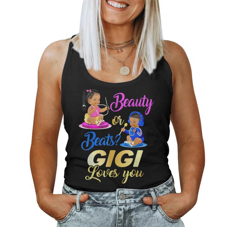 Cute Beauty Or Beat Gigi Loves You - Gender Reveal Party  Women Tank Top Weekend Graphic