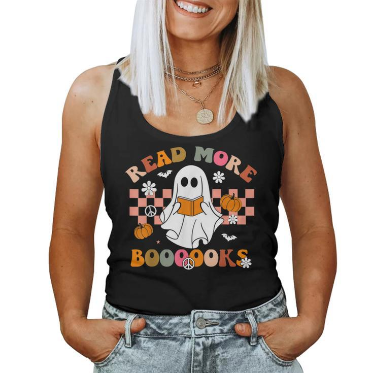 Cute Booooks Ghost Read More Books Teacher Halloween Women Tank Top