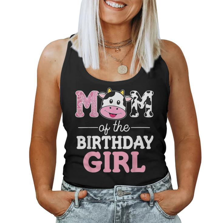 Cute Farm Cow Mommy Mama Mom Of The Birthday Girl Women Tank Top