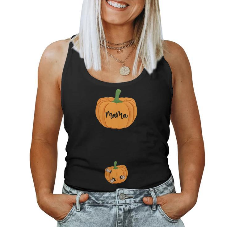 Cute Mama Pumpkin Baby Pumpkin Thanksgiving Pregnancy Outfit Women Tank Top