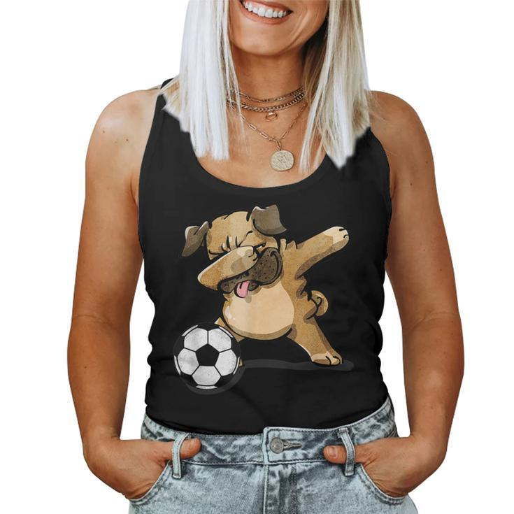 Dabbing Pug Dog Soccer Football Lover Boys Girls Women Tank Top