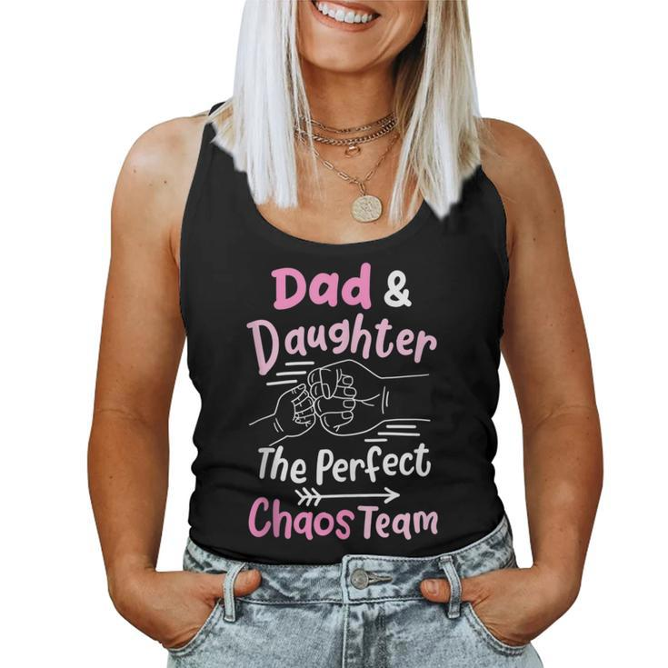 Dad & Daughter The Perfect Chaos Team Funny Kids Girl  Women Tank Top Basic Casual Daily Weekend Graphic