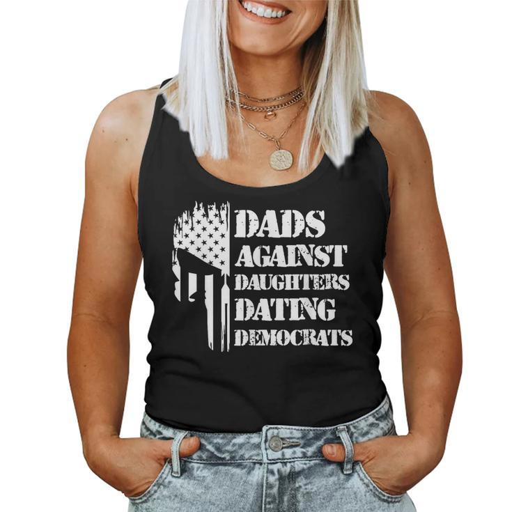 Dads Against Daughters Dating Democrats - Patriotic Skull Women Tank Top