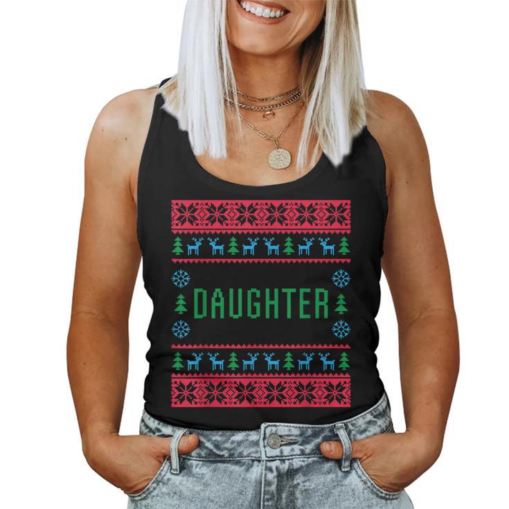 Daughter Ugly Christmas Sweater Matching Family Pajama Women Tank Top