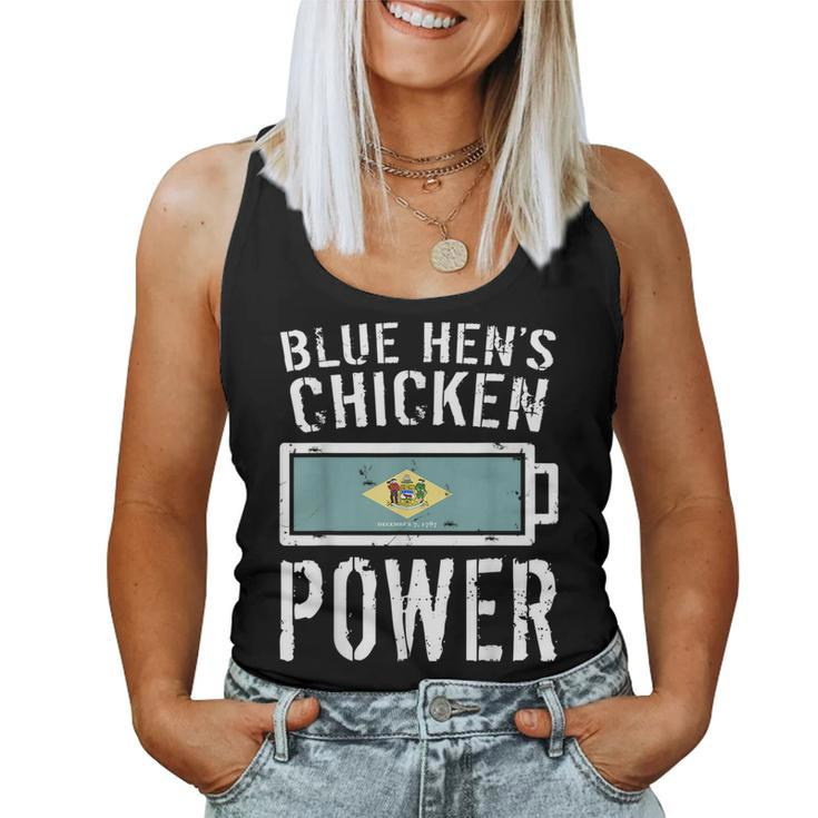 Delaware Flag Blue Hens Chicken Power Battery Proud Women Tank Top