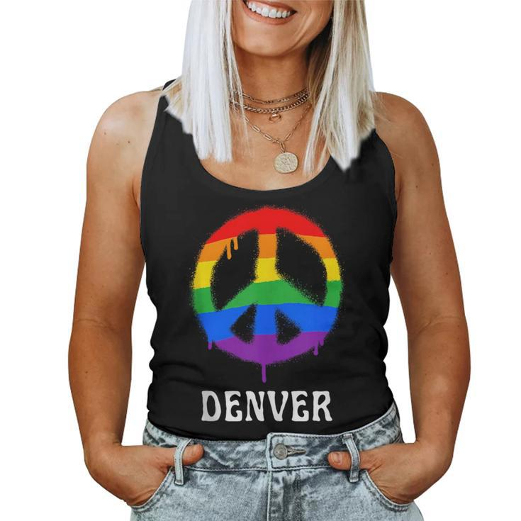 Denver Colorado Lgbtq Gay Pride Lgbt Rainbow Groovy Women Tank Top