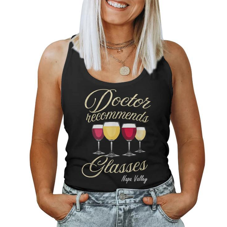 Doctor Recommends Glasses Of Wine Napa Valley Women Tank Top