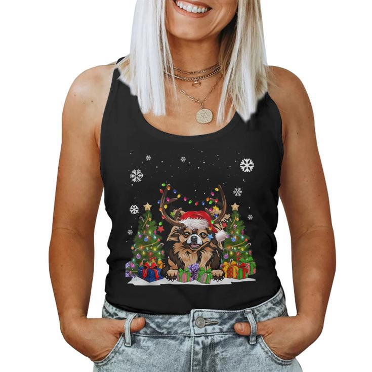 Dog Lovers Cute Chihuahua Santa Hat Ugly Christmas Sweater Women Tank Top