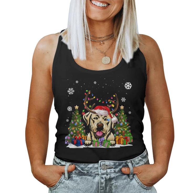 Dog Lovers Cute Labrador Santa Hat Ugly Christmas Sweater Women Tank Top