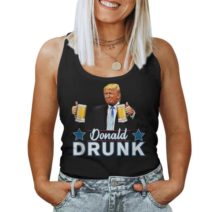 Drinking Presidents Trump 4Th Of July Donald Drunk Women Tank Top