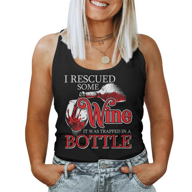 Drinking Wine Alcohol Rescued Women Tank Top