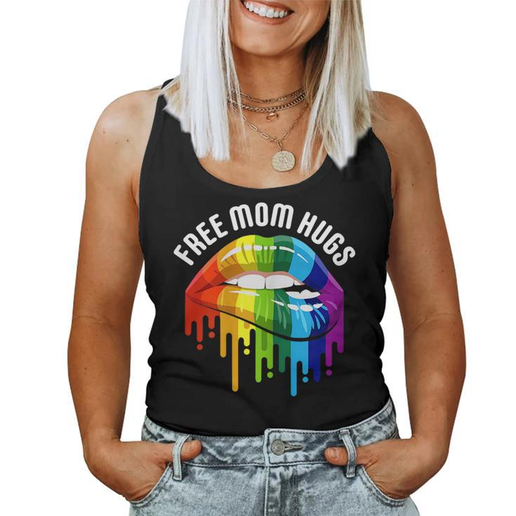 Dripping Lips Rainbow Lgbtq Mother Free Mom Hugs Women Tank Top