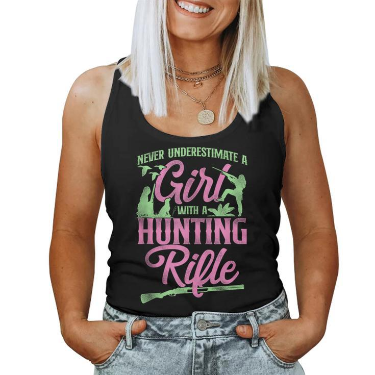 Duck Hunting Hunter Girl Female Vintage Never Underestimate Women Tank Top