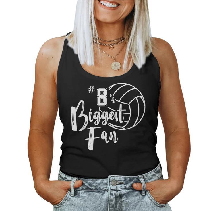 Eight 8'S Biggest Fan Volleyball Mom Volleyball Dad Women Tank Top