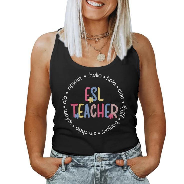 Esl Teacher English As A Second Language Teacher  Women Tank Top Weekend Graphic