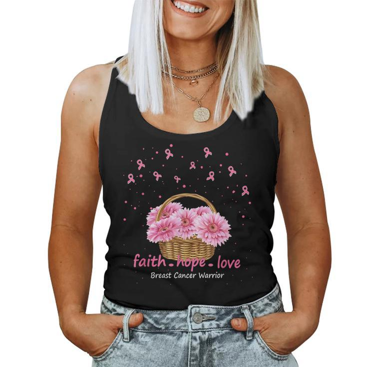 Faith Hope Love Breast Cancer Pink Ribbons With Sunflowers Women Tank Top