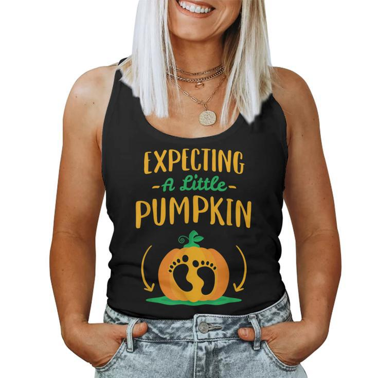 Fall Pregnancy Announcement Expecting A Little Pumpkin Women Tank Top