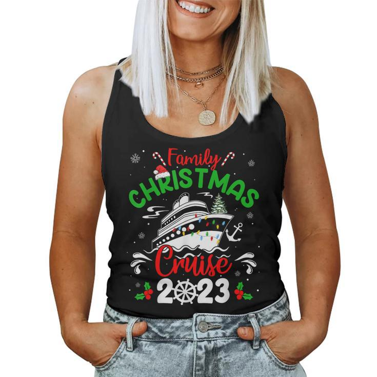 Family Christmas Cruise Squad 2023 Family Pjs Vacation Trip Women Tank Top