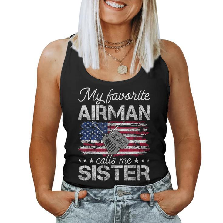 My Favorite Airman Calls Me Sister Proud Us Air Force Sister Women Tank Top