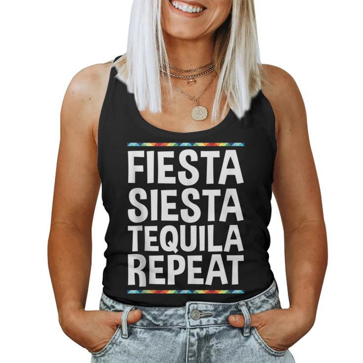 Fiesta Siesta Tequila Repeat Cinco De Mayo Women Tank Top