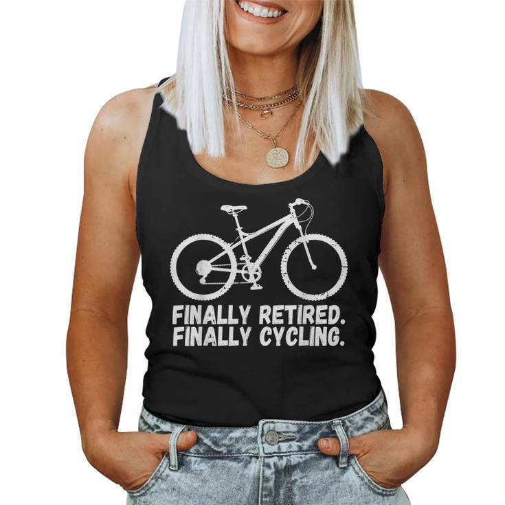 Finally Retired Finally Cycling Mountain Biking Women Tank Top