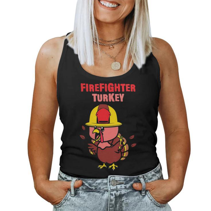 Firefighter Turkey Thanksgiving Women Tank Top