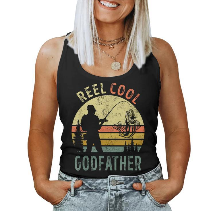 Fishing Dad Vintage Reel Cool Godfather Fathers Day Gift  Women Tank Top Basic Casual Daily Weekend Graphic
