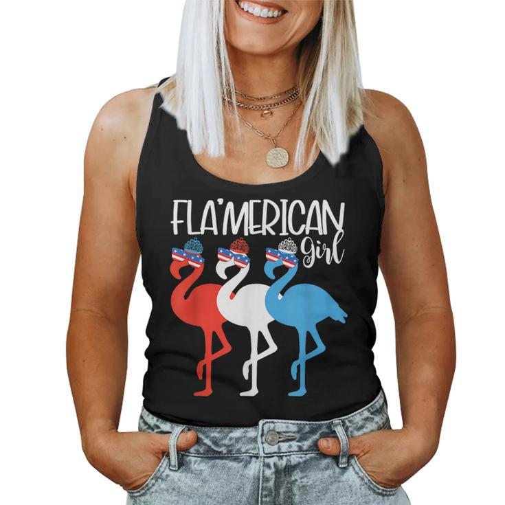 Flamerican Girls Flamingos Usa 4Th Of July Independence Day Women Tank Top