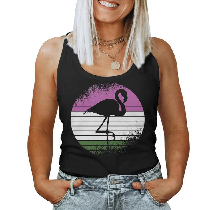 Flamingo Lgbt-Q Retro Vintage Bird Gender-Queer Pride Ally Pride Month s Women Tank Top