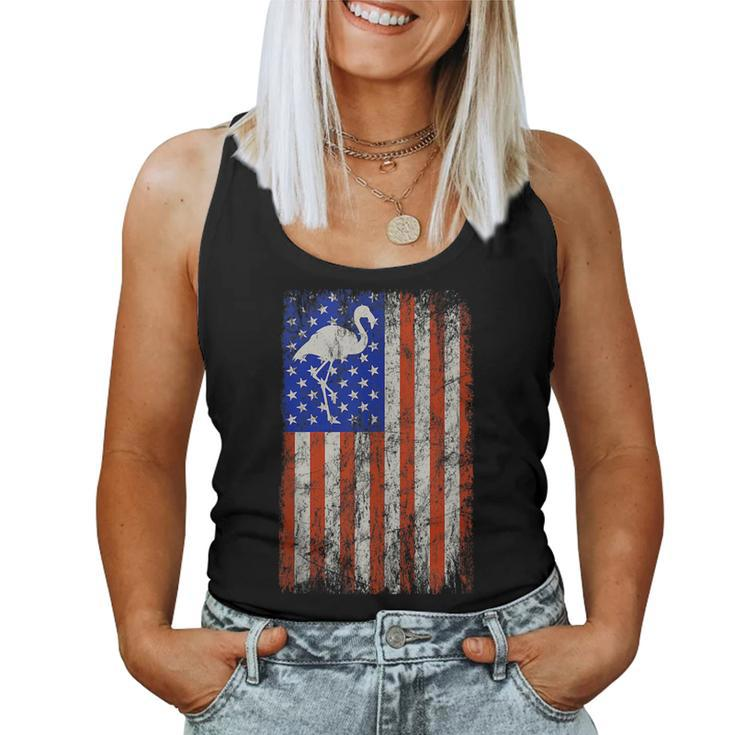 Flamingo Usa Flag 4Th Of July Independence Day Patriotic Women Tank Top