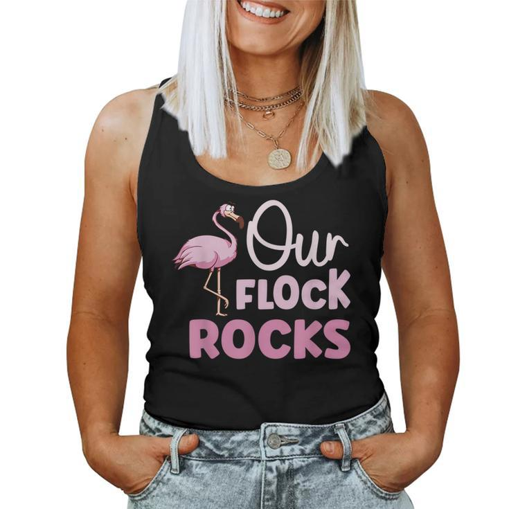 Our Flock Rocks Flamingo Family Matching Vacation Women Tank Top