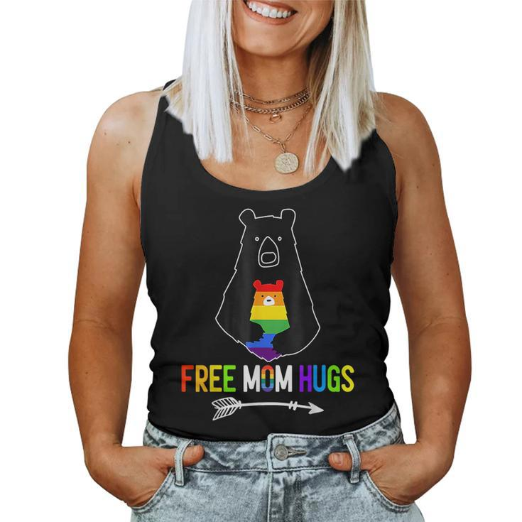 Free Mom Hugs Pride Lgbtq Gay Rainbow Flag Mama Bear Women Tank Top